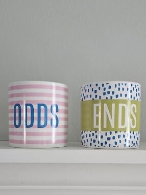 NWOT Matching 'Odds' And 'Ends' Decorative Storage Jars- Set Of 2